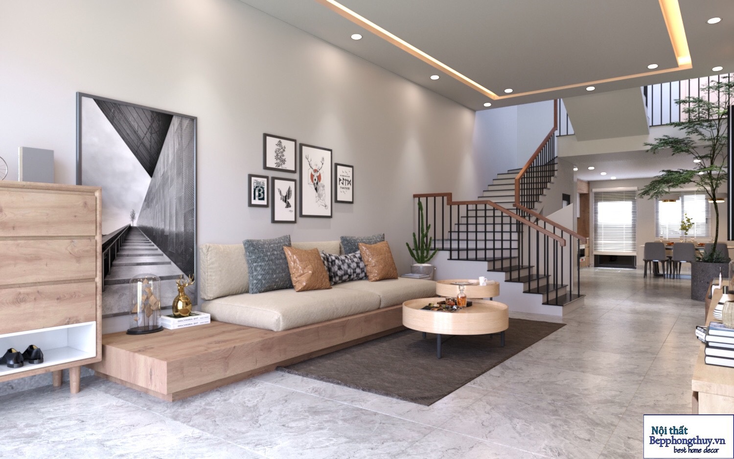 Thiết kế nội thất nhà phố Móng Cái